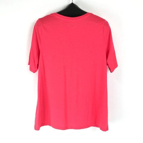 Lane Bryant Scoop Neck Knit Tee Women's Plus 14/16 Pink Short Sleeve Stretch - Picture 5 of 8